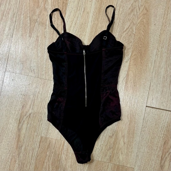 Fleur Du Mal Black Satin Bullet Bodysuit- Small - Picture 2 of 5